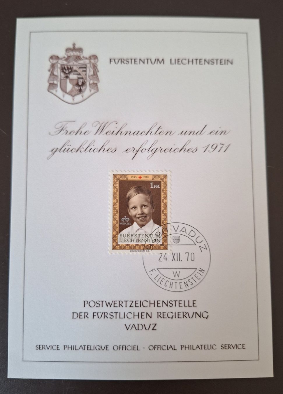 Tutti i francobolli: Liechtenstein Weihnachten 1971 – Nuovo e nell'imballaggio originale da Wettingen venduto da Egro2