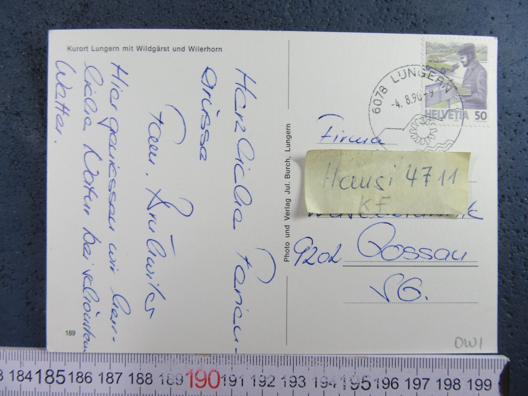 Cartes postales: LUNGERN 1990 AK ONW – D'occasion à Ettingen par Hausi4711 2