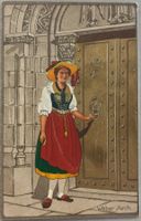Künstlerkarte Weber Arch., Tracht, Neustadtkirche Zug