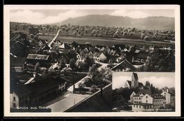 Tobel, Ortsansicht mit Kirche und Strafa