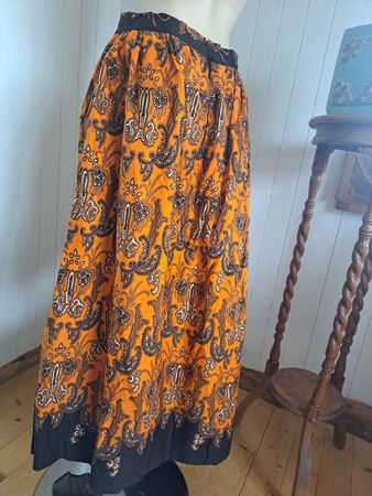 50s Retro Swing Jupe Rock Maxirock India Paisley S 36 orange