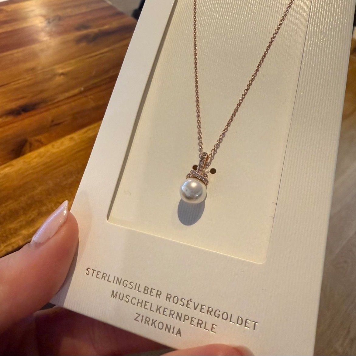 Catenine: Kette Silber mit zirkonia und Perle – Usato da Bottmingen venduto da Itsclaire 2