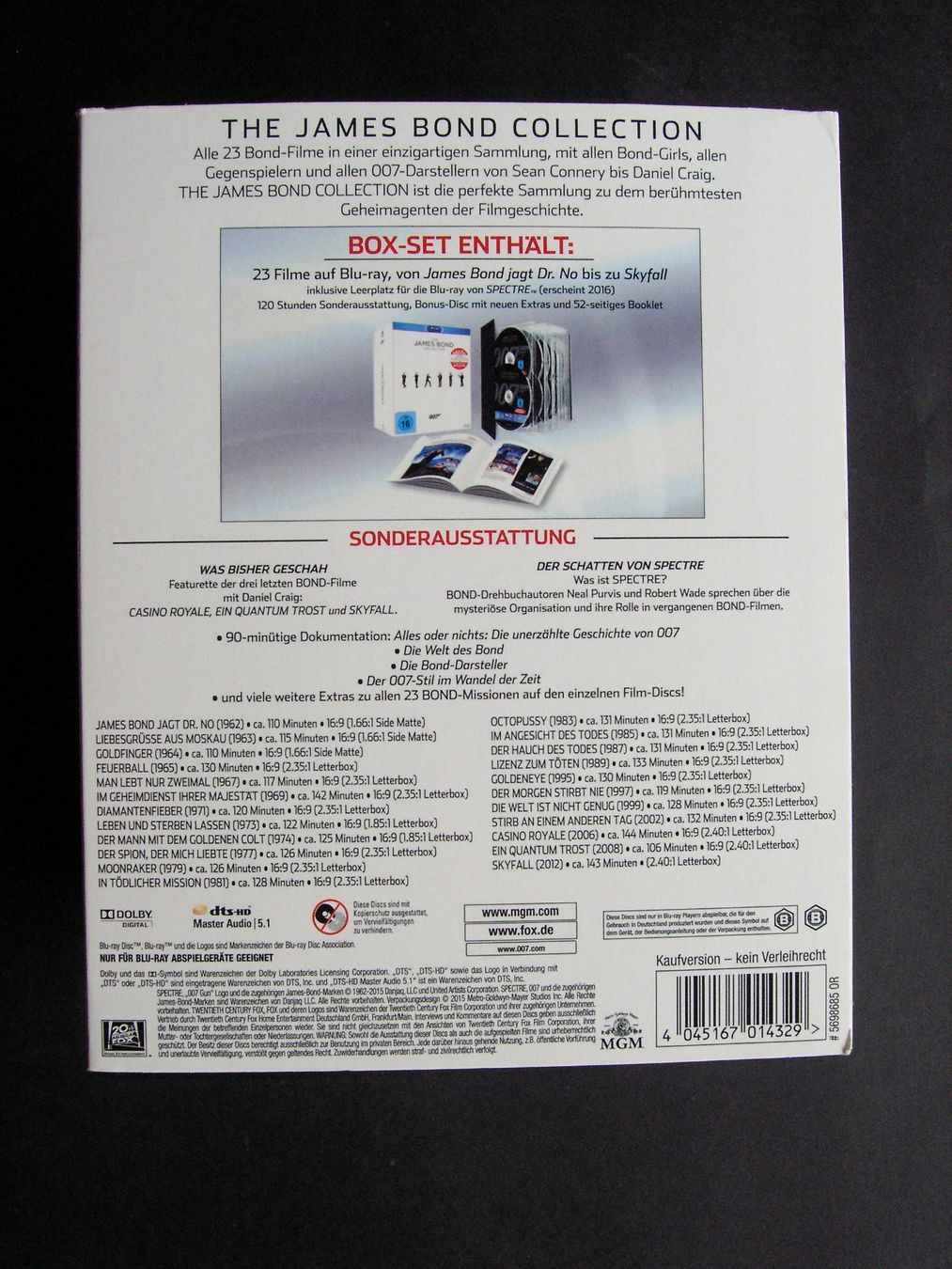 Tutti i DVDs: James Bond Collection 2016  (24 Blu-rays) – Usato da Zuzwil SG venduto da vette13 1
