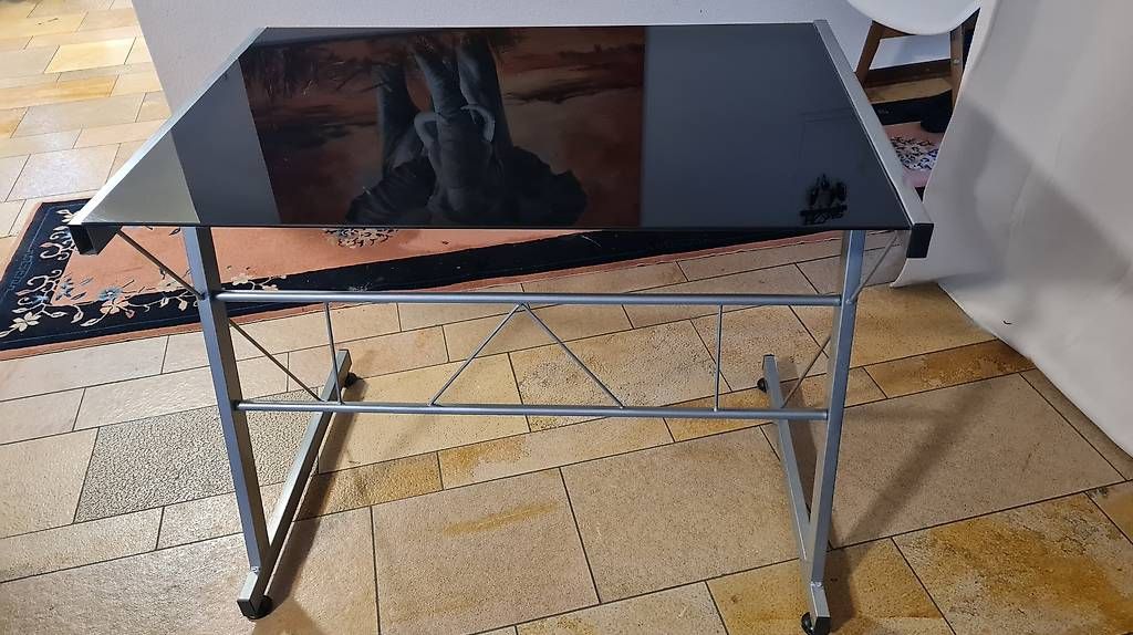 Schreibtische: Bureau métal et verre – Gebraucht aus Cornaux NE von Philippe777
