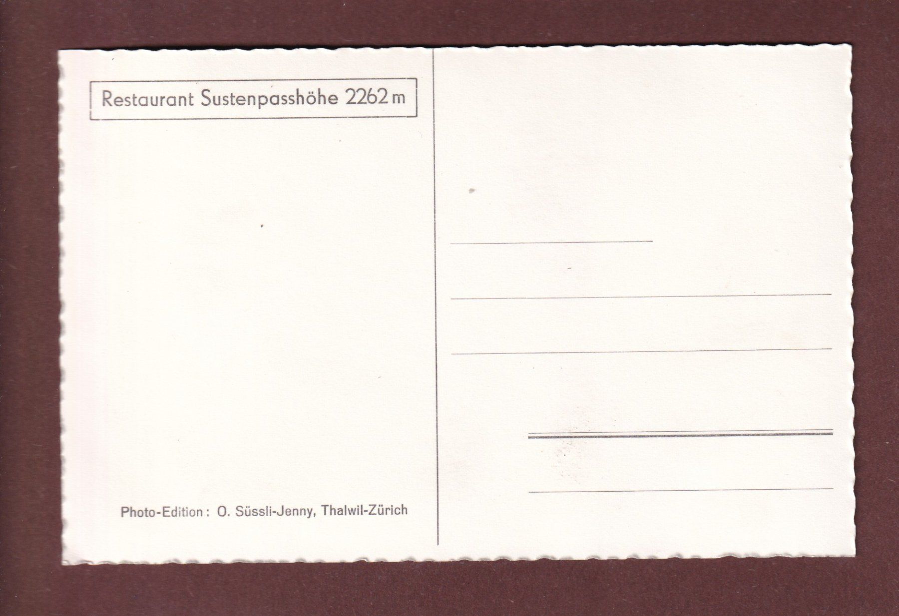 Cartoline postali: SUSTENPASSHÖHE - Gwächtenhorn – Usato da Pully venduto da nicecards-shop 1