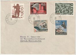 Brief DET.FEST.ART.ABT 6 mit Soldatenmarken