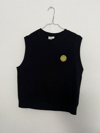 Gilet noir H&M avec smiley jaune - Taille M