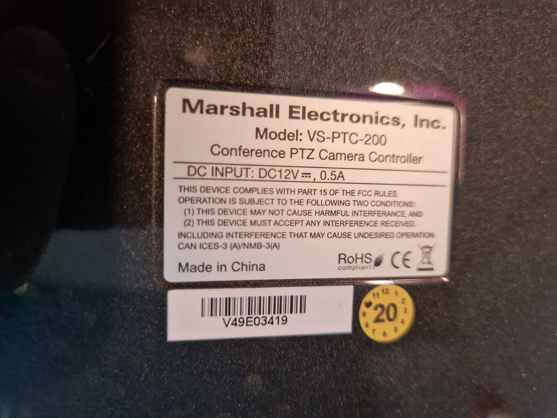 Controller: Marshall VS-PTC-200 PTZ Kamera Controller - neuwertig! – Usato da Luzern venduto da Onkelsam75 2