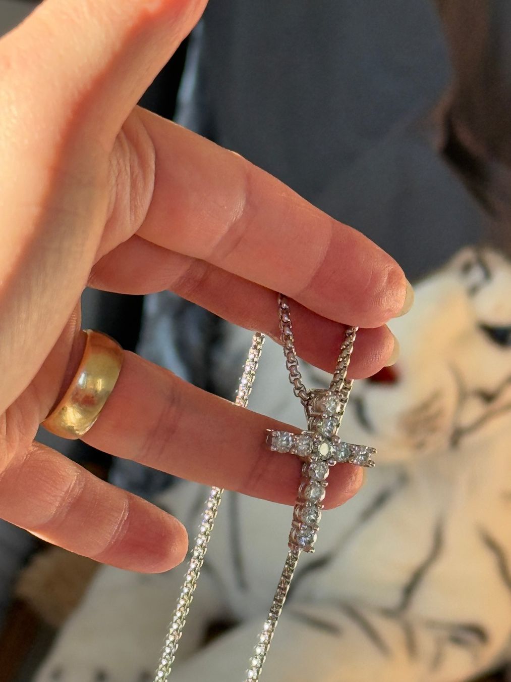 Catenine: Cross with 11 moissanites 3.8 mm each – Nuovo e nell'imballaggio originale da Genève venduto da AWWA 9