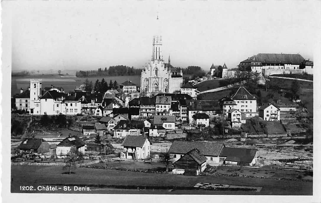 Cartoline postali: Souvenir de CHATEL ST. DENIS 1934 – Usato da Winterthur venduto da SchatzchischtliWinti