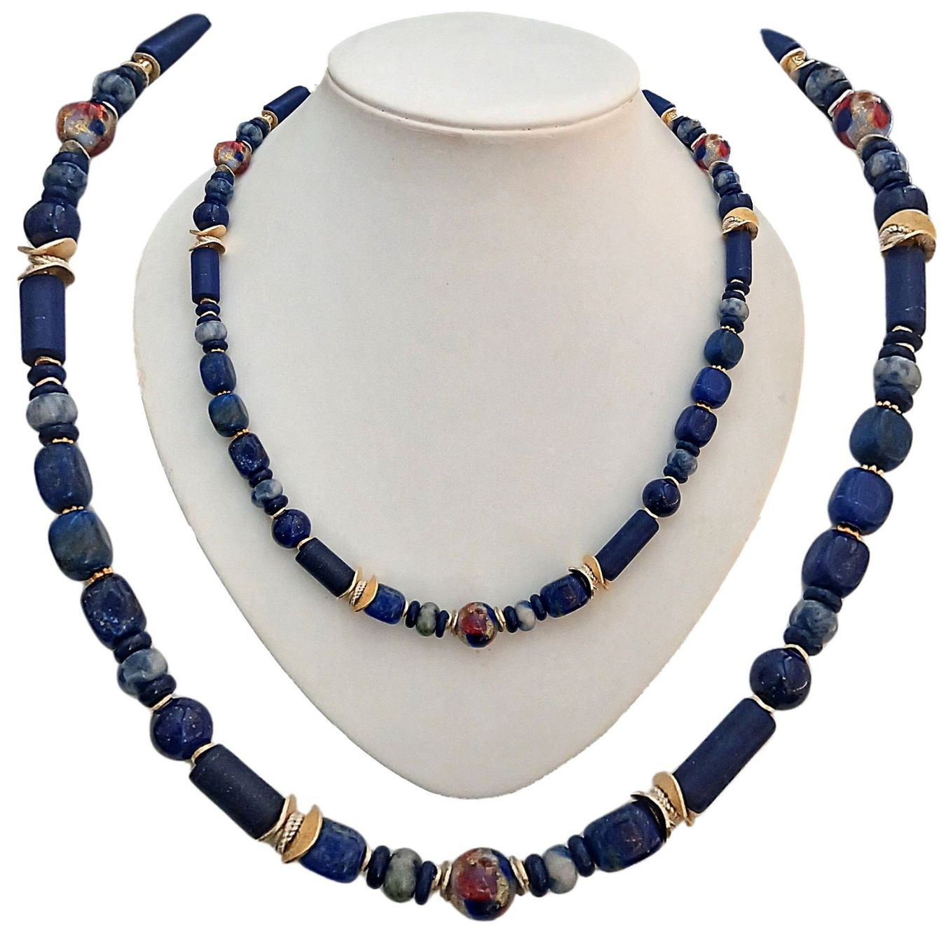 Colliers: Statement Lapislazuli  Murano Halskette  Unikat Silber – Neuf avec emballage d'origine à Lütisburg par Emarra