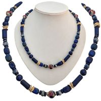Statement Lapislazuli  Murano Halskette  Unikat Silber