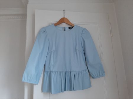 Haut bleu ciel effet cuir S