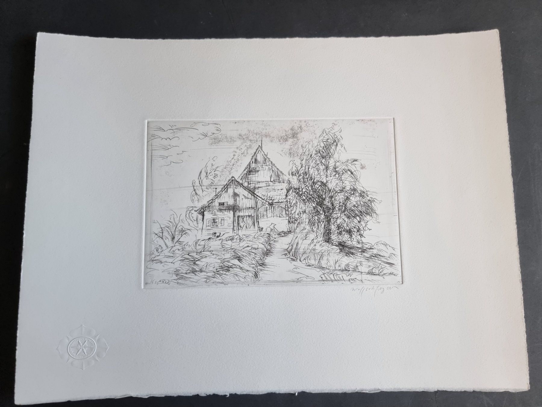 Grafica & Litografie: HANS WULLSCHLEGER RADIERUNG SIGNIERT – Usato da Gersau venduto da grafik-kunst 2