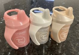 Twistshake Becher 3 Stck. rosa, beige, wie Neu