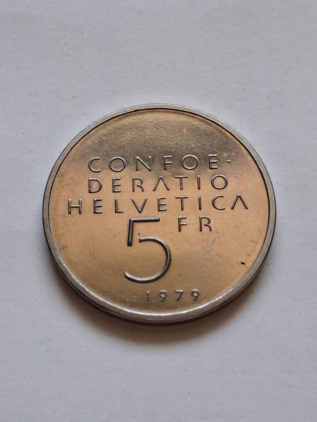 Tutti le monete: 5 Franken Schweiz 1979 Gedenkmünze Albert Einstein. Formel. – Usato da Schaffhausen venduto da R_Muzh 1