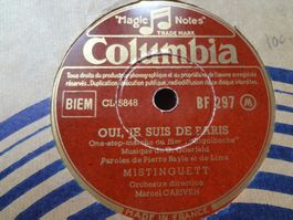 Disque 78 tours Columbia aiguille de Mistinguett - BF297
