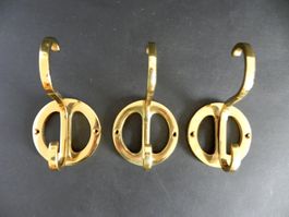3 schöne Kleiderhaken in Brass