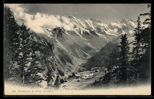 Cartoline postali: AK Mürren, Panorama mit Ort – Usato da Berlin venduto da bartko-reher