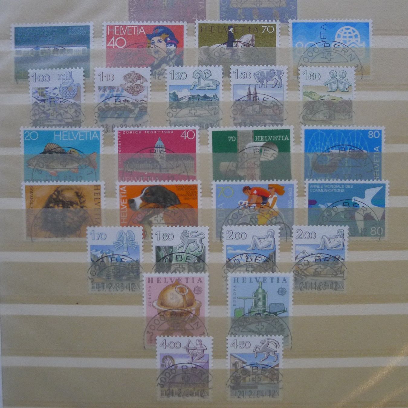 Tutti i francobolli: 1982-1994, Schweiz Sammlung mit ET-Halbmond-Stempel. – Usato da Sursee venduto da Luzernerraute 3