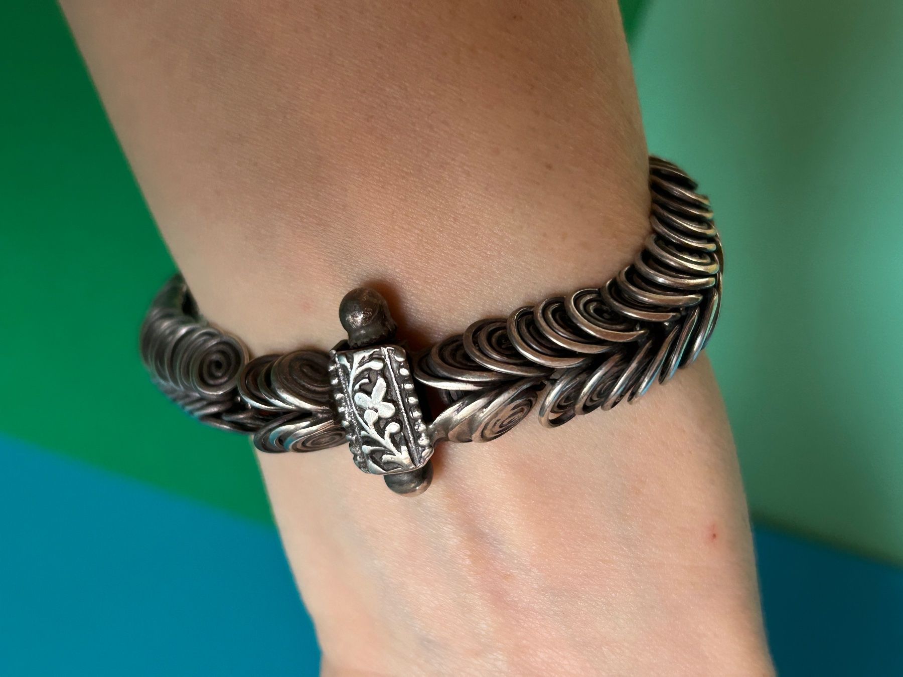 Armbänder & -reifen: Antikes Silber Armband Vintage Indien – Defekt aus Dittingen von Bellevista 4