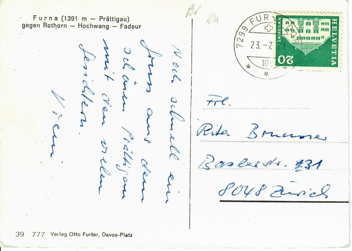 Cartoline postali: Furna – Usato da Hochdorf venduto da Ziegel-16 1