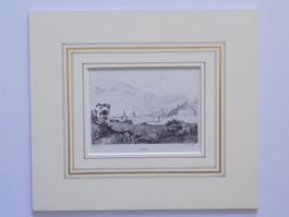 Chur Kupferradierung in Passepartout