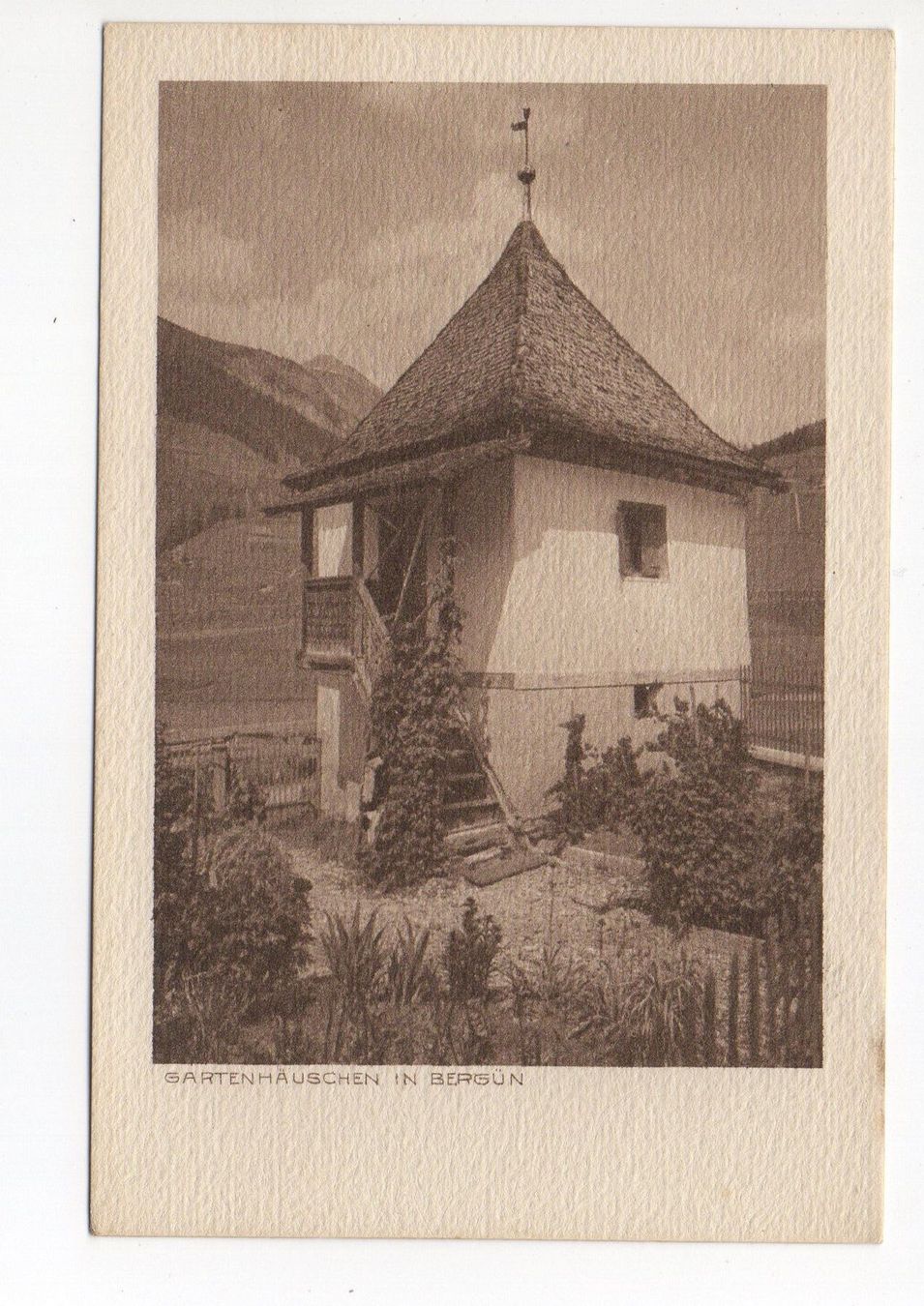 Ansichtskarten: BERGÜN Gartenhäuschen, Architektur GR – Neu (gemäss Beschreibung) aus Jona von philajona