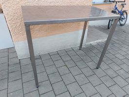 Edelstahl Bartisch mit Metallgestell 120x70xH90cm