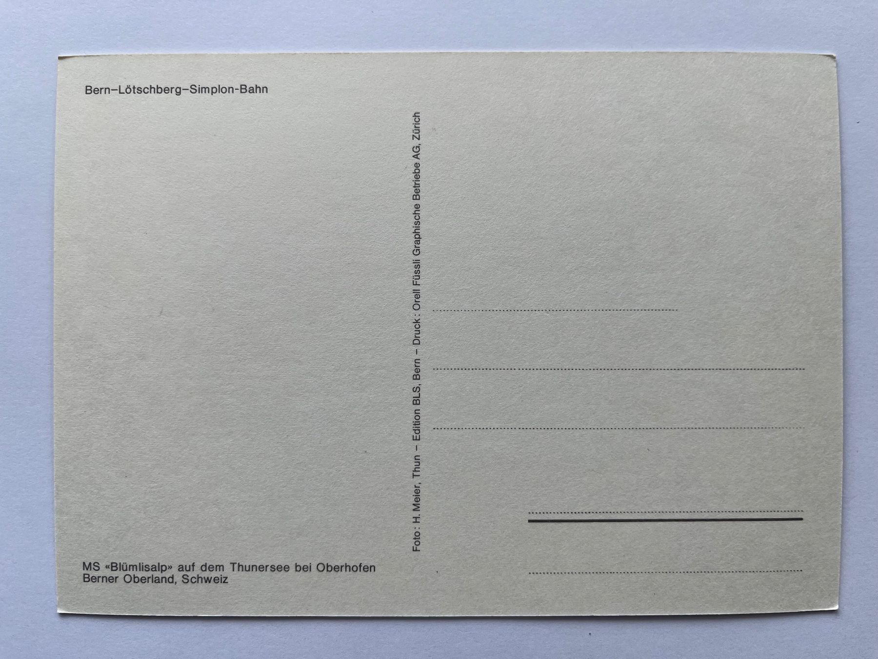 Cartoline postali: Postkarte Thunersee MS Blümisalp - heute MS Thun !!!!!!! – Nuovo (secondo la descrizione) da Winterthur venduto da rotkur 1