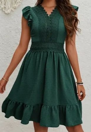 Sommerkleid, Kleid dunkelgrün / olivgrün