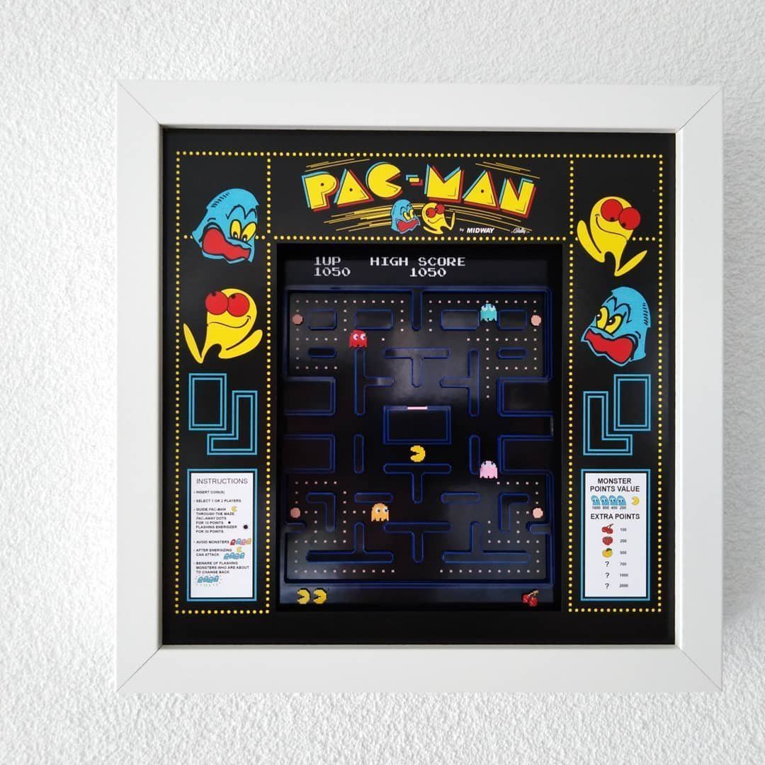Giochi: Pac-Man Arcade Shadow Box Diorama – Nuovo (secondo la descrizione) da Kerzers venduto da RetroRatPixelArt 2