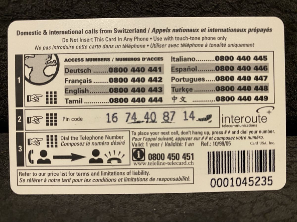 Schede telefoniche: Teleline – Usato da Lausanne venduto da babacard10 1