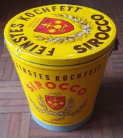 Schöner alter Blechkübel Kochfett Sirocco,Kuster -Schmerikon