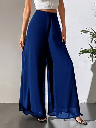Pantalon élégant ample pour femme avec taille élastique T46