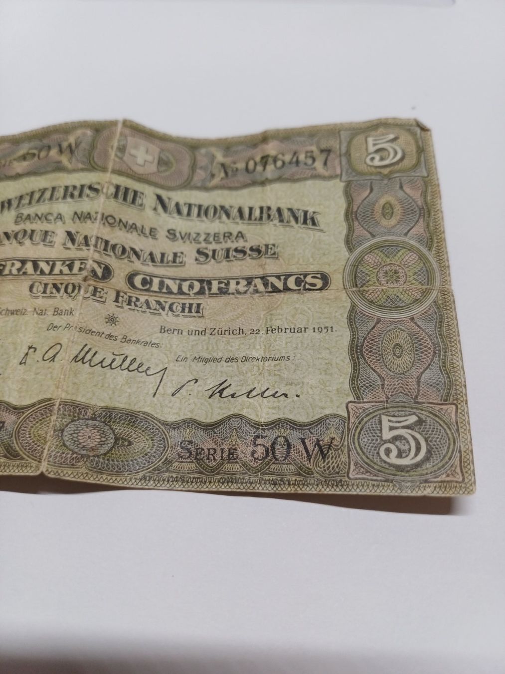 Banconote: Schweizer Note 5 Franken 1951 - Rarität! – Usato da Buchs AG venduto da Cheap7 3