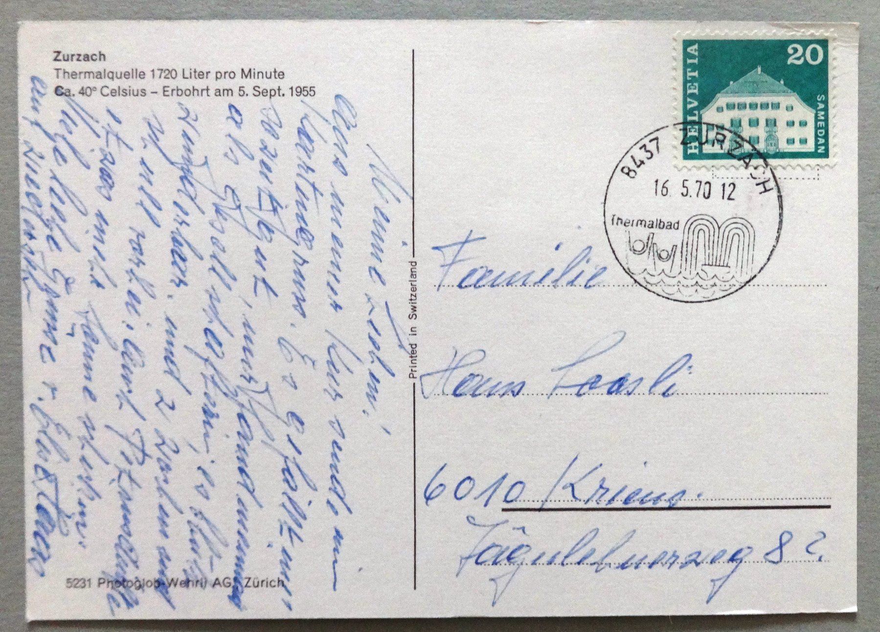 Cartes postales: Thermalkurort Zurzach – D'occasion à Fétigny par Billy2miny 1
