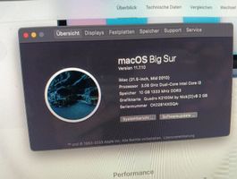 iMac 21.5 Zoll Mid 2010 Intel Core i3 10GB RAM Quadro K2100m