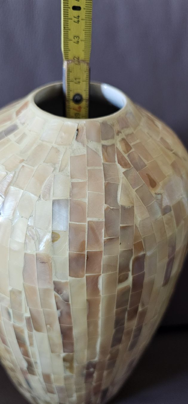 Vasi & Recipienti: TRÈS  BEAU GRAND VASE EN CÉRAMIQUE COUVERT DE NACRE – Usato da Genève venduto da fin_9572 4