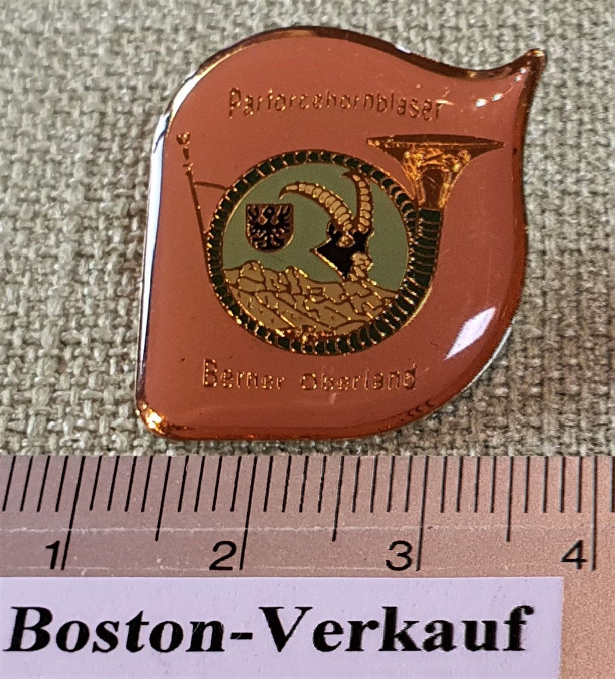 Plaketten & Abzeichen: D952 - Pin Parforcehornblaser Berner Ob. – Gebraucht aus Reinach BL von Boston-Verkauf 1