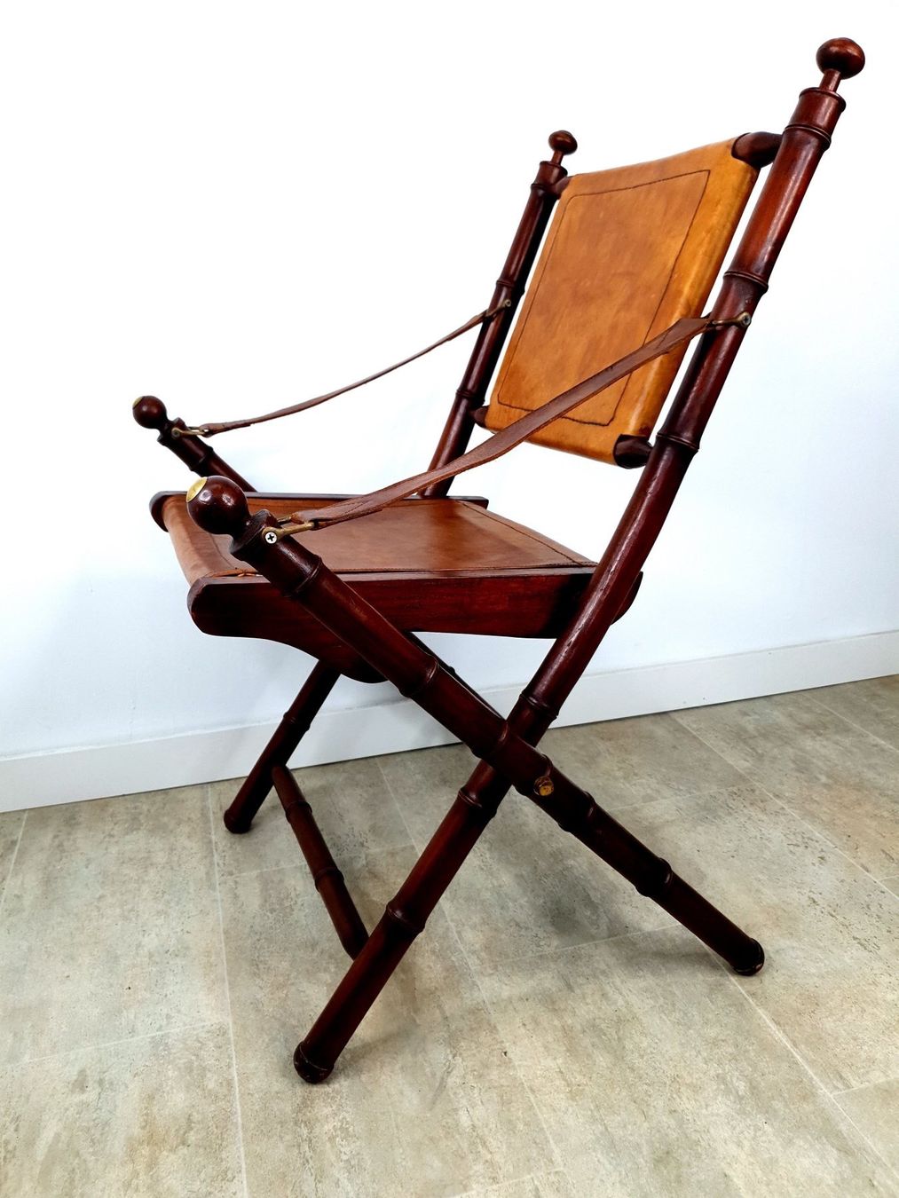 Sessel: Fauteuil safari cuir pliant – Gebraucht aus Grand-Lancy von Pplaton 2
