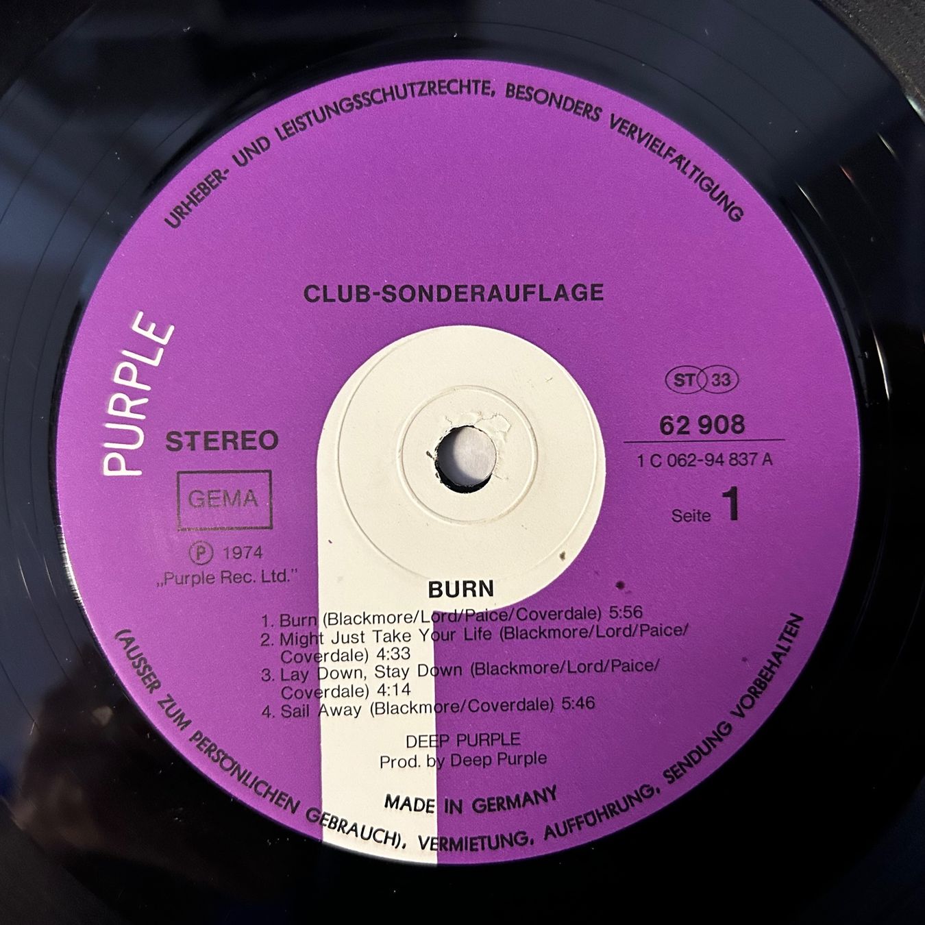 Dischi in vinile: Deep Purple - Burn,  LP Vinyl Schallplatte – Usato da Aesch BL venduto da BernisFlomi 2