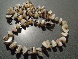 Kette, wie Steinspliter, eierschalenweiss/farbig
