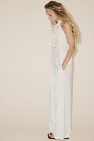 ZARA weite Sommerhose Hose Modal creme Gr.40-42 NEU 59.90