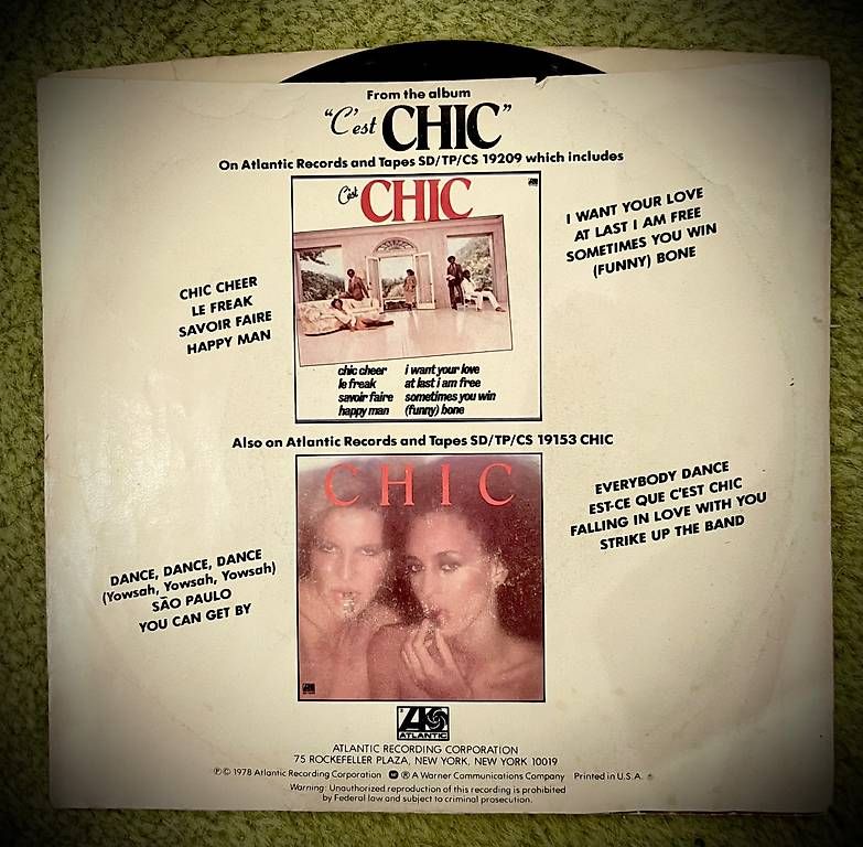 Dischi in vinile: Disco 45 CHIC Le Freak 1978 Vintage – Usato da Paradiso venduto da andrealugano 1