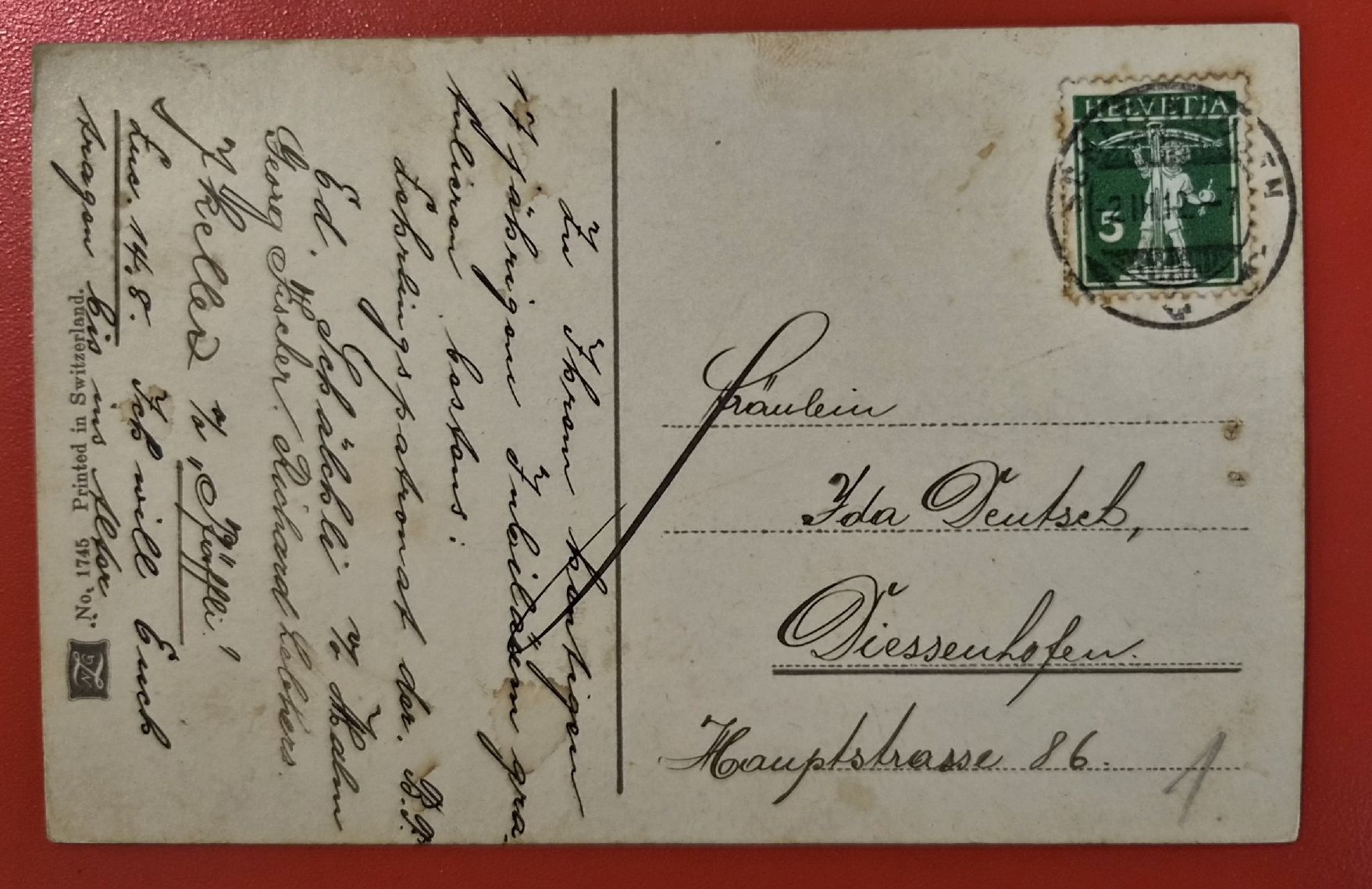 Cartoline postali: Wunderschönes Rosen-Motiv 1912 – Usato da Melchnau venduto da Arthurius 1