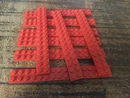lego 4282 lot de 9 pièces Red Plate 2 x 16
