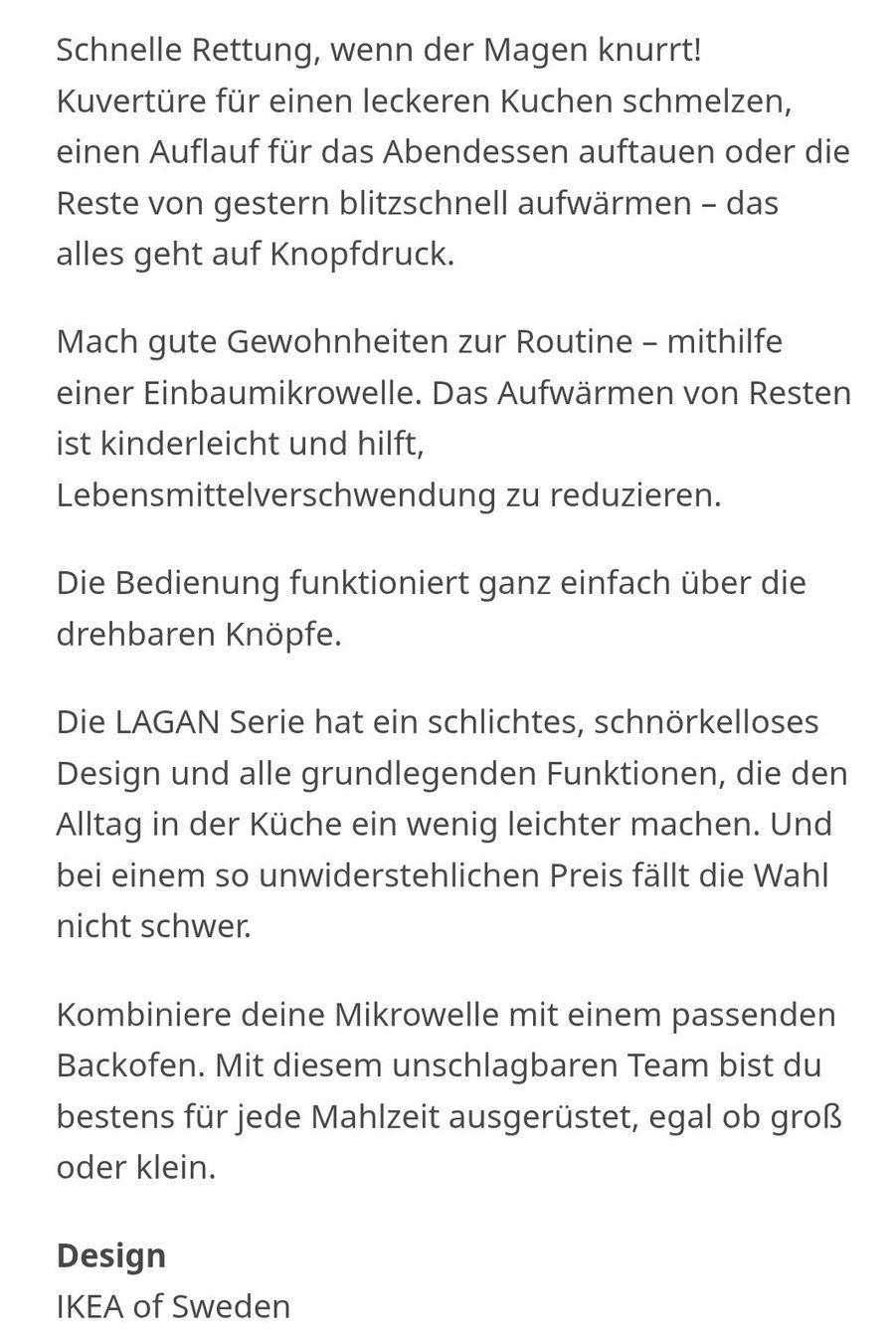 Forni: IKEA Lagan Einbaumikrowelle, neu – Nuovo (secondo la descrizione) da Dietikon venduto da noorbee 4
