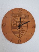 Wanduhr mit Logo Porsche Holz Uhr