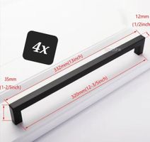 4x Poignées  en acier inoxydable pour meubles modernes